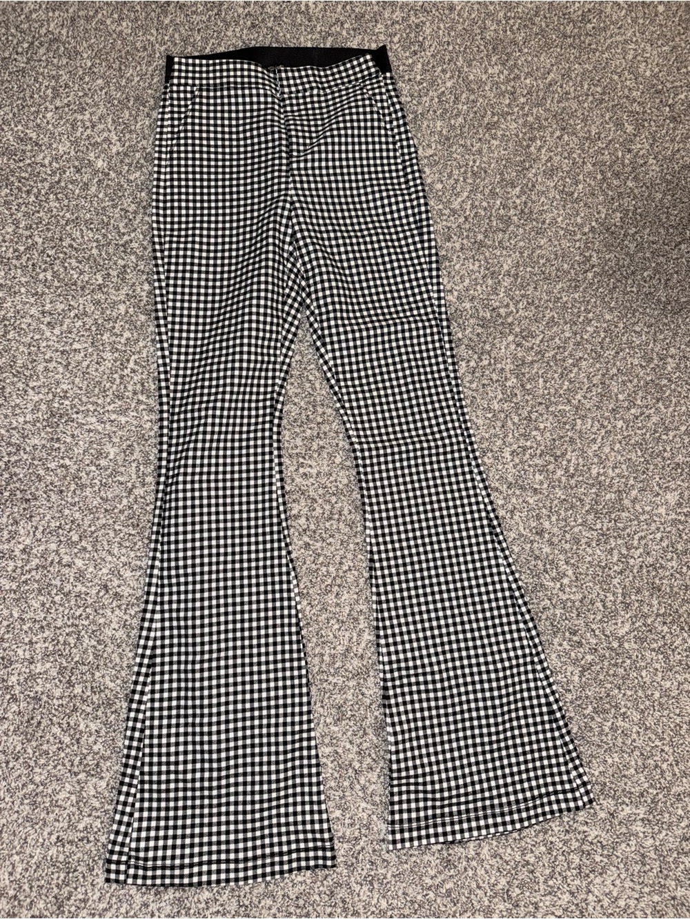 Shinestar Black & White Gingham Flare Pants
